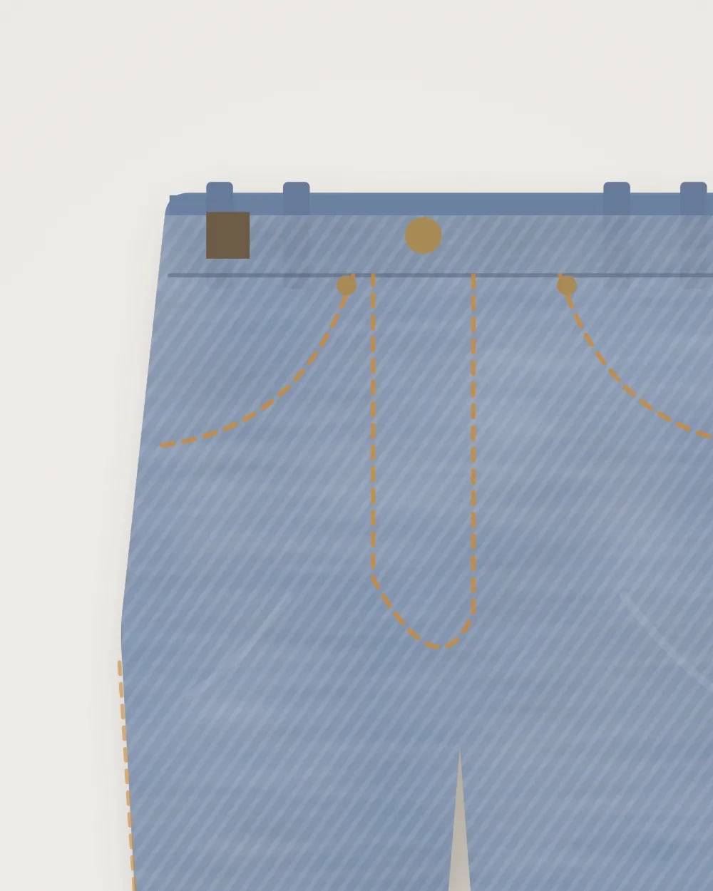 Levi's 501 düz kəsim cins — Detal