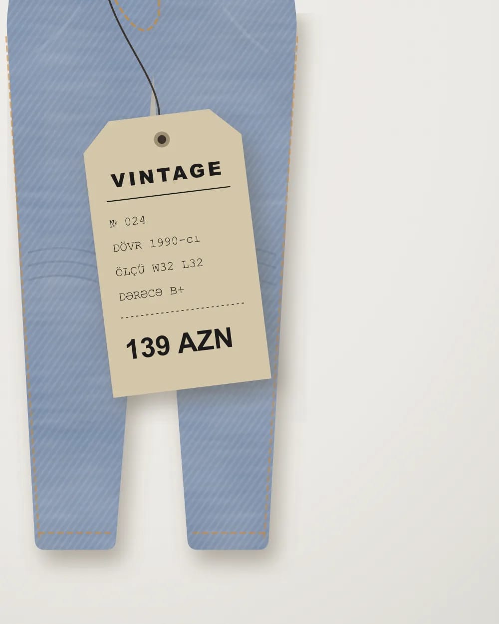 Levi's 501 düz kəsim cins — Etiket