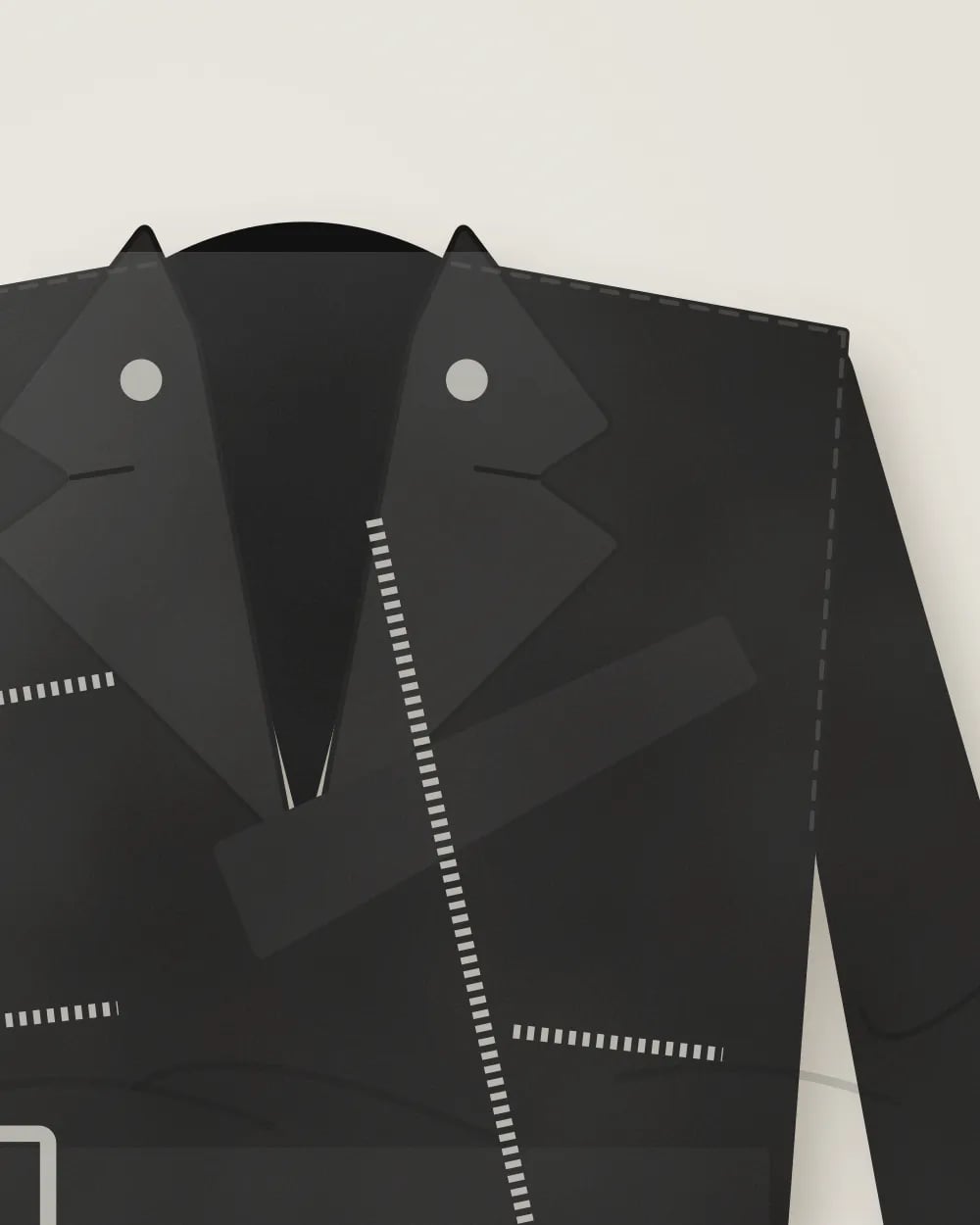 Schott Asimmetrik dəri bayker gödəkçə — Detal
